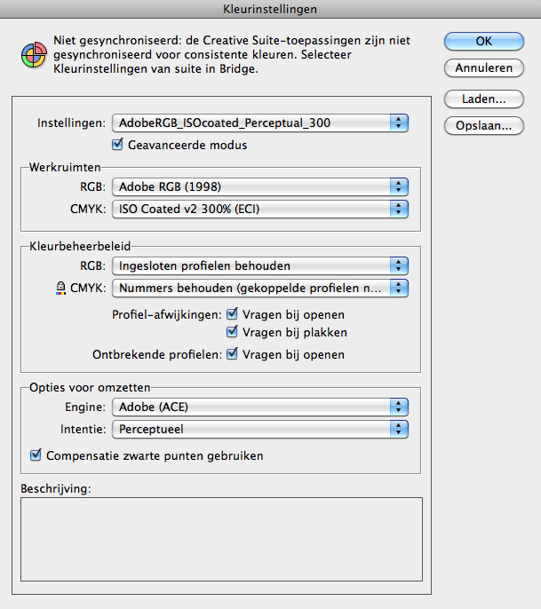 Instellingen Indesign